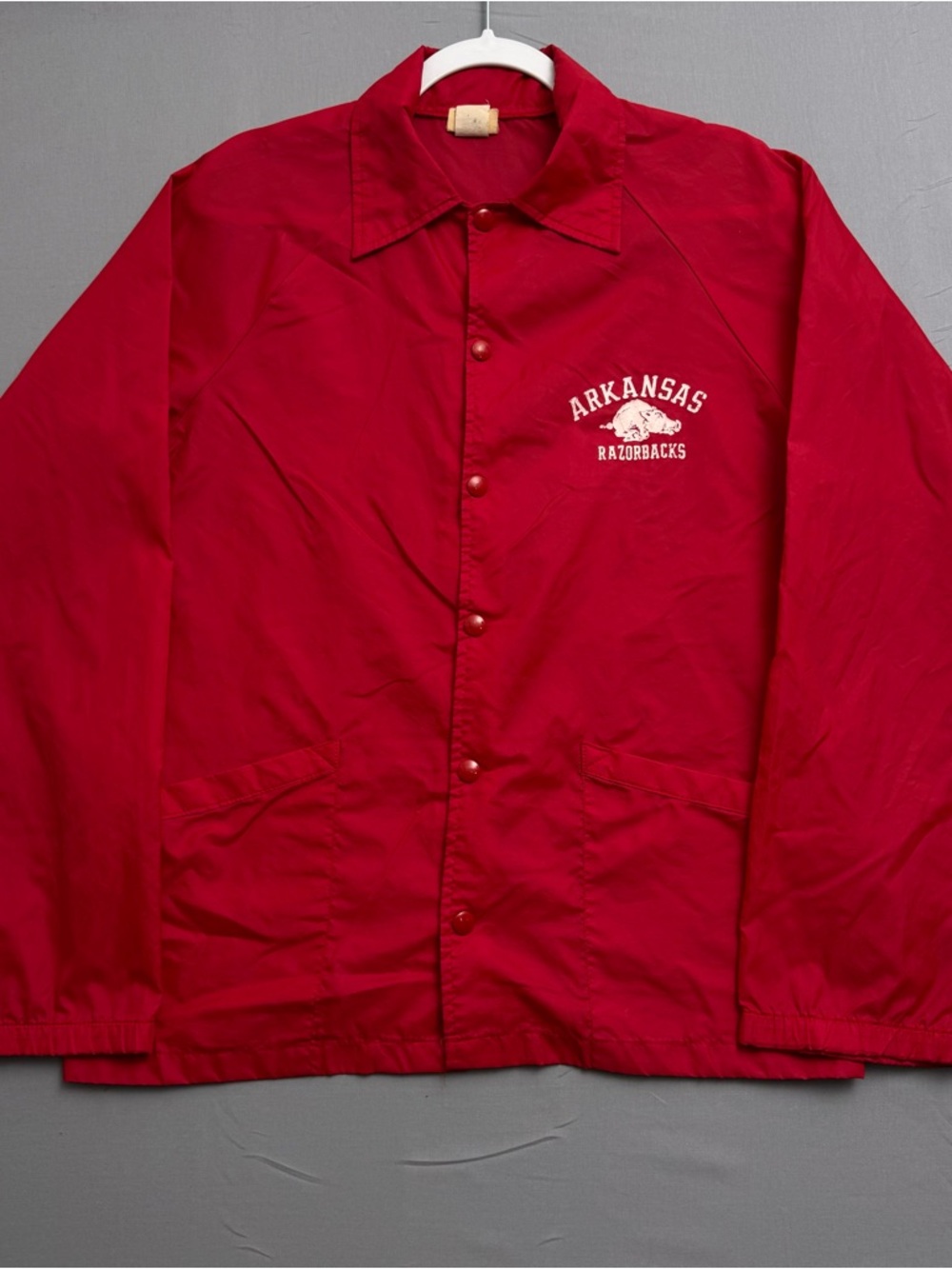 80s Auburn Arkansas Razorbacks Red Jacket Men's Size S NCAA Fan Apparel